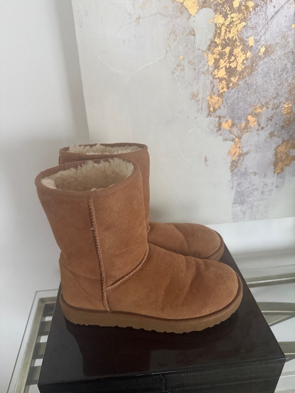 UGG Chestnut Suede Short Cozy Boots